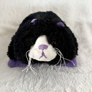 Pillow Pet Pee Wee Purple Black Kitten Kitty Cat 11" Plush Stuffed Toy Cut Tag